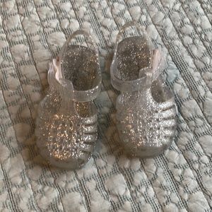 Clear sparkle Jelly shoes